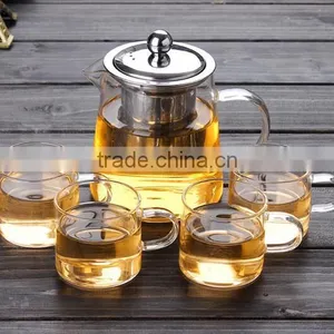 450ml/700ml Borosilicate Glass Teapot Heat Resistant Glass Teapot With Stainless Steel Filter thumbnail-1