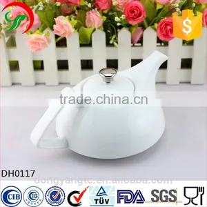 Bulk Supply Wholesale Cheap Custom Logo Euro Style White Porcelain Tea Pot, Cheap Ceramic Teapot thumbnail-1