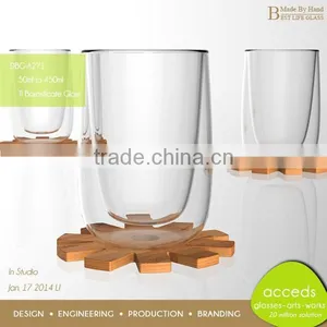 Stylish Handmade Wide Mouth Drinking Glass Cup thumbnail-5