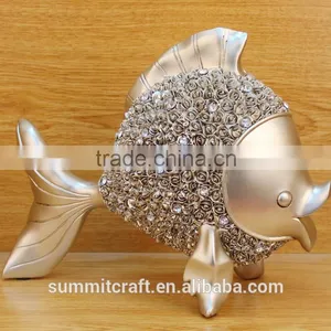Resin Fish Decoration With Rose Pattern thumbnail-1