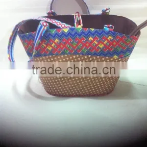 High Quality Best Selling Bamboo Handbag With Colorful Clothing From Vietnam thumbnail-1