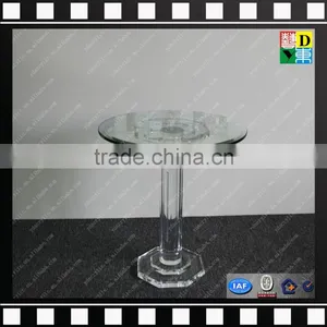 Clear Acrylic Small Round Coffee Table Glass and Marble Base Cafe Table From Shenzhen Yidong thumbnail-6