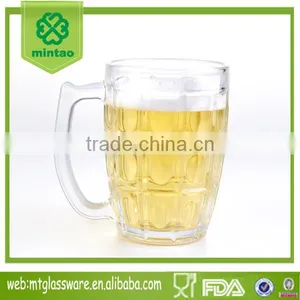 High White Glass Pineapple Shaped Beer Glass With Handle thumbnail-1