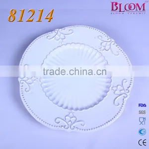 White Glaze Ceramic Dessert Plate thumbnail-3