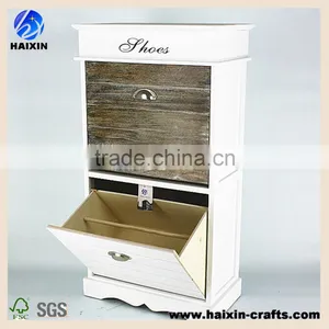 Modern White And Brown Two Drawer Shoe Cupboard,Shoe Wardrobe,Shoe Store Furniture thumbnail-1