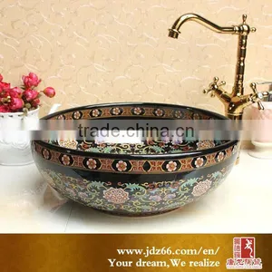 Small Round Ceramic Enamel Bathroom Washing Hand Basin thumbnail-1