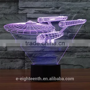 3D LED Night Light With 10 LED Indoor Lighting Motion Sensor USB LED Lamp Built in Battery thumbnail-1