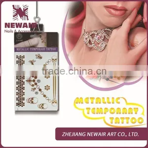 2016 Artificial Girl for Sex Gold Silver Metallic Water Transfer Printing Temporary Tattoo Sticker thumbnail-1