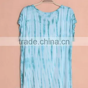 Tie Dye T-shirt for Women, Tie Dye Blouse With Metal Decoration thumbnail-2