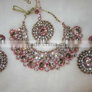 Patwa Beads CHOKER Necklace EARRING Set thumbnail-1