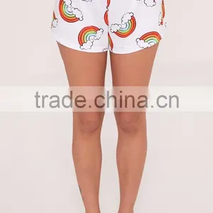 CFull Print Funny Design Women Pyjama Set Unicorn Rainbow White PJ Set Custom Design Ladies Pajama Set thumbnail-4