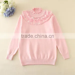 Long Sleeve Spring Sweaters Kids Fashion Turtleneck Clothes Children Good Quality Girls Grey Sweaters Wholesale thumbnail-3