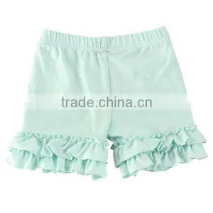 2017 New Fashion Little Girls Clothing Cotton Solid Blank Many Colors Girls Ruffle Shorts thumbnail-4