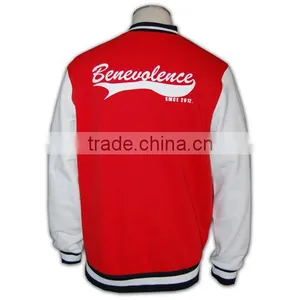 Student Baseball Jacket Hoodies Red White thumbnail-5