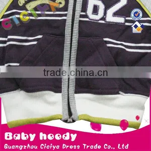 Wholesale Custom Boutique Baby Boys Coat Knitting Cotton Stripped Zip up Jacket for Baby Boys thumbnail-3