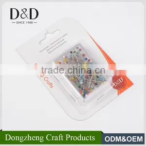 Professional Manufacture Colorful Straight Decorative Glass Flower Head Pins thumbnail-2