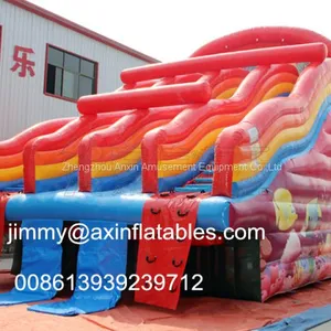 0.55MM Plato PVC Tarpaulin Giant Commercial Rainbow Inflatable Water Slide For Adults thumbnail-2