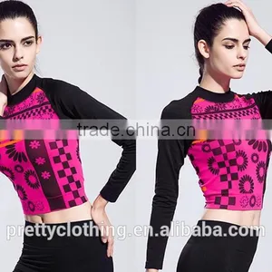 Women's Activewear Long Sleeve Floral Printed Yoga Athletic Clothes Wear T-Shirt thumbnail-2