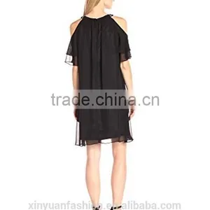 Top Quality Fashionable Beaded Cold Shoulder Dress for Bridesmaid Dress thumbnail-4