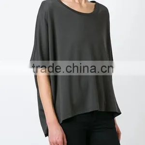 Custom Women Short Sleeve O Neck Oversized T-Shirts for Printing,Oem Summer Clothes Black Loose T-Shirts for Women thumbnail-4
