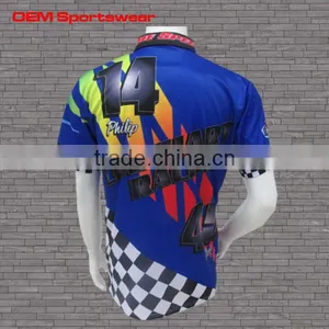 Short Sleeve Blue Dye Sublimation Mesh Motocross Jerseys thumbnail-2