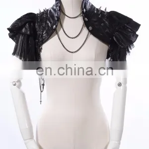 Gothic Extravagant PU Leather Bolero Shrug Jacket thumbnail-1