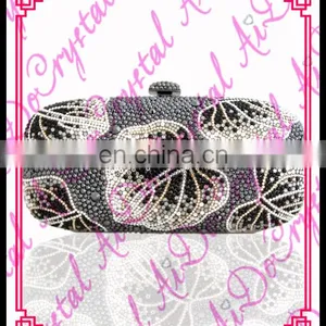Aidocrystal 2016 New Arrival Leaf Patterns Crystal Beaded Clutches Handmade Evening Bag Ladies Party Bags thumbnail-1
