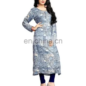 Decent Casual Wear Printed Rayon High Quality Kurti 2017 thumbnail-1