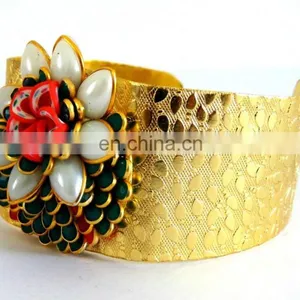 Wholesale Pachi Cuff Bracelet - Indo Western Style Pearl Cuff Bracelet - Party Wear Pachhi Cuff Bracelet 2015 thumbnail-4