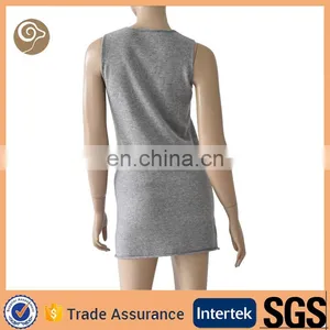 Grey Color Summer Fashion Wool One Piece Dress thumbnail-3