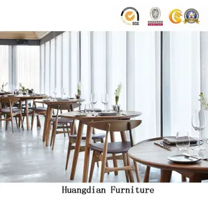 Custom Hotel Wood Restaurant Armrest Chairs Coffee Shop Dining Armchair Set thumbnail-1