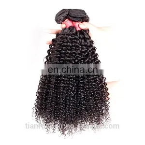 Natural Black Color Virgin Malaysian Afro Kinky Curly Hair Natural Human Hair Extensions thumbnail-2