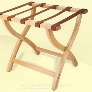Deluxe Luggage Rack Beech Wood Folding thumbnail-1