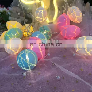 Wholesale Battery Operated 20 LED Easter Egg Multicolor Crack Ball Fairy Led String Lights For Room Party Decoration thumbnail-3