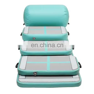 Mint Green Inflatable Air Track Set Gymnastics Training Mat With Air Pump thumbnail-2
