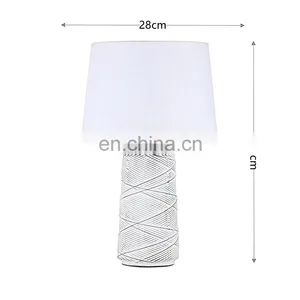 Korean Fancy Ceramic Table Lamp Antique Design Hotel Bedroom Decoration White Desk Lamp thumbnail-6