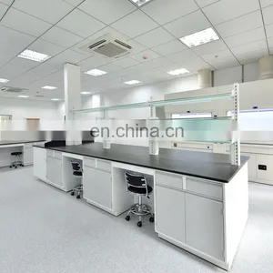 China Steel Lab Furniture Work Bench Science Lab Island Table With Underneath Cabinets thumbnail-2
