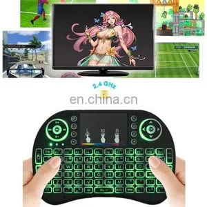 Russian,Hebrew,English Original i8 Mini Keyboard 2.4G Wireless Touchpad With 7 Colors Backlight Air Remote 2.4G Keyboard thumbnail-2