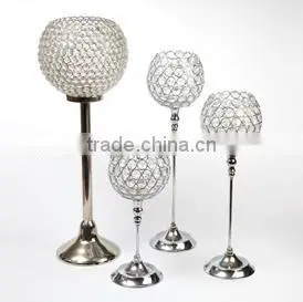 Wedding Candelabra, 9 Crystal Ball Candelabra With Hanging Crystals In Chrome Finish thumbnail-4