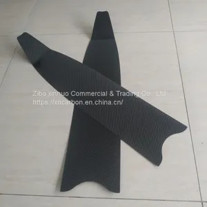 Pure Carbon Fiber Freedive Fins Blade Carbon Free Diving Fins Blade With 3K Twill Weave and Fishing Tail thumbnail-1