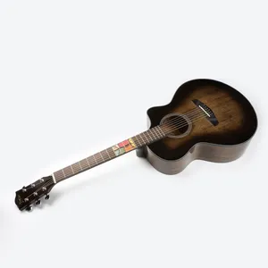 Solid Acoustic Guitar New Designed High Quality Fretboard Inlay Guitar 40 Inch Factory Wholesale OEM Quality Guitar thumbnail-4