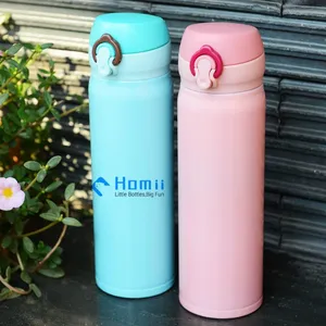 500ml Stainless Steel Double Wall Water Bottles With Push Button Lid thumbnail-3