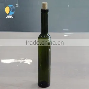 Factory Customized 375ml Black Green Wine Bottle With Cork thumbnail-6
