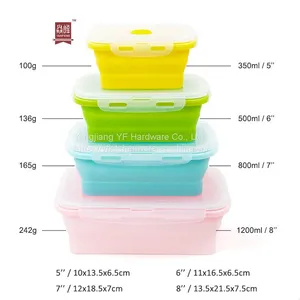 Kitchen Accessories Home and Kitchen Gadgets Bento Lunch Box for Kids Children Collapsible Food Storage Container Kitchen Silicone Lunch Box thumbnail-2