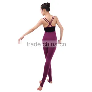 New Velvet Double Straps Stirrup Dance Unitards and Gymnastics Tights Girls thumbnail-4