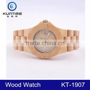 2015 Wholesale Wood Watch Vogue Wrist Wooden Watch for Men and Women With Customized Logo thumbnail-1
