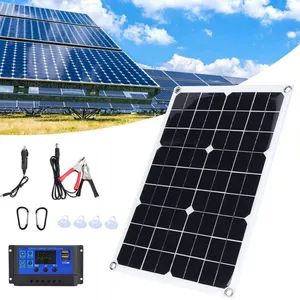 Single Crystal Silicon 20W Photovoltaic Solar Panel for Outdoor Car, Yacht, Mobile Phone Applications thumbnail-1