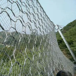 High-Tensile Steel Wire Ring Net Barriers 3000kJ Capacity Energy-Absorbing Flexible Rope Mesh Plain for Slope Failures-by thumbnail-1