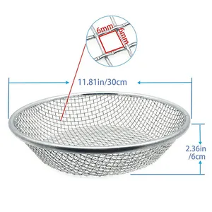 New Arrival 30cm Diameter Circular Mesh Sieve 4mm Stainless Steel Wire for Agriculture Factory Processing Service for Filters thumbnail-2