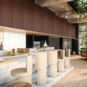 Wooden Slat Sound Absorption Wall Panels MDF Density Customized Fluted Flexible Material Eco-Friendly Home Decor thumbnail-4